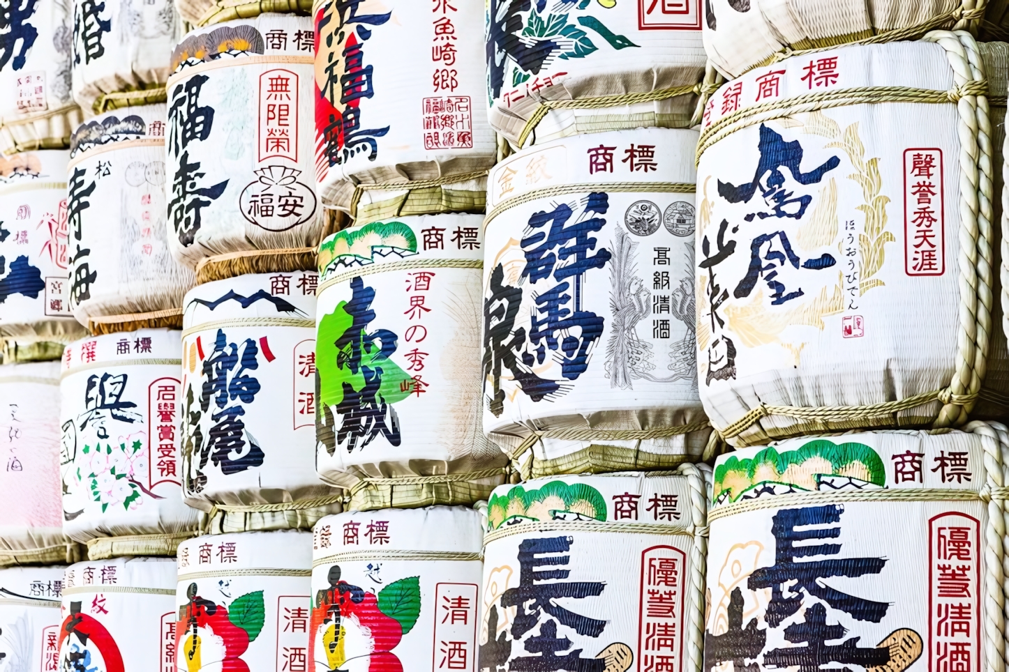 Barrels of Sake at Meiji Shrine