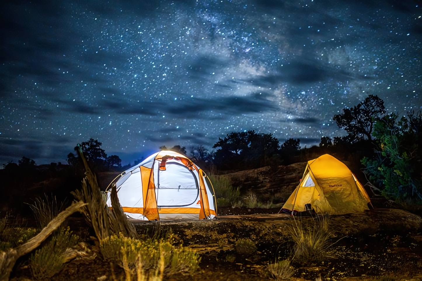 Campground at night