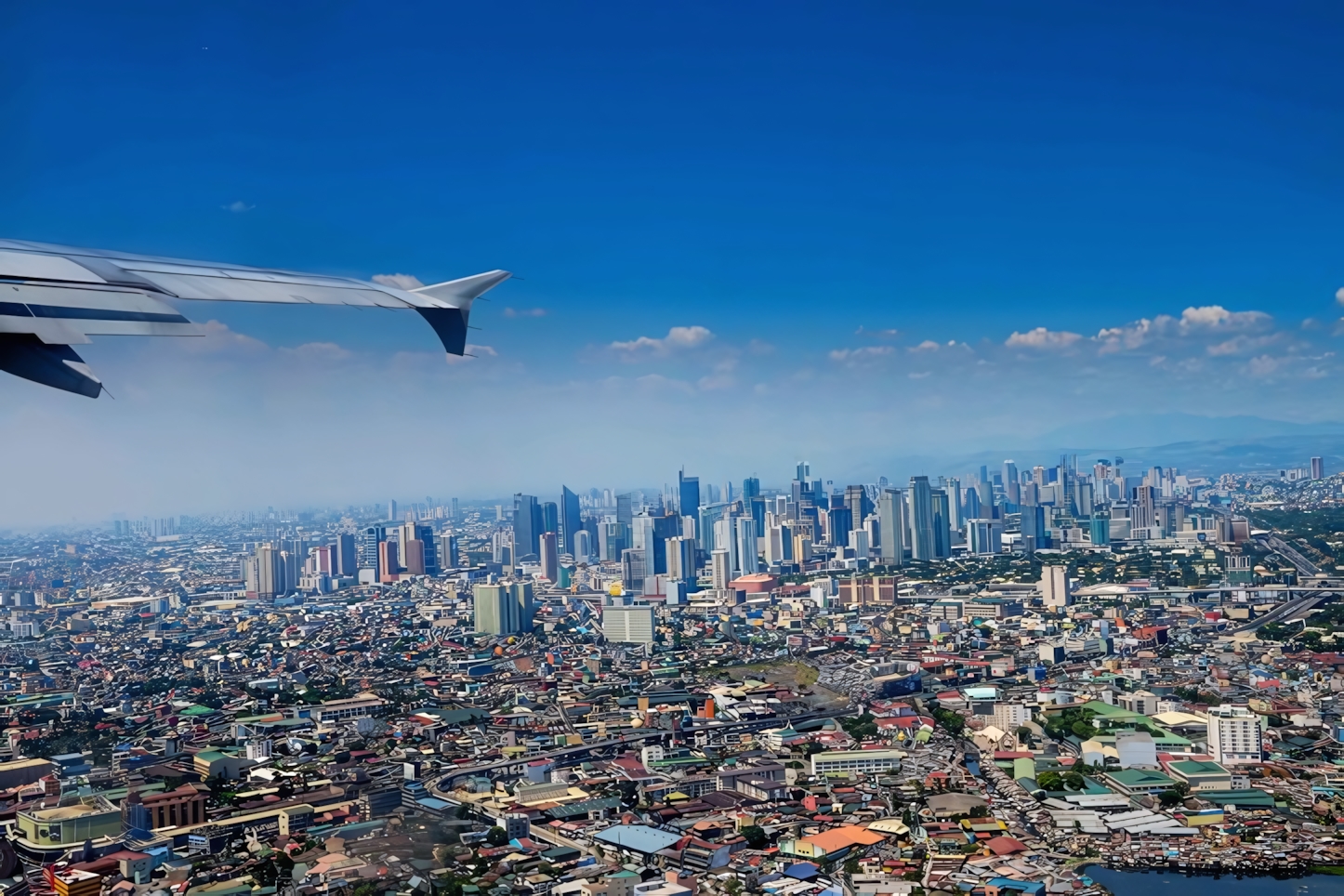 Flying over Manila with Cebu Pacific