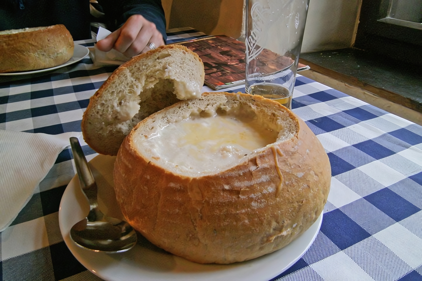 Garlic Soup in Bread bowl - Slovak Pub