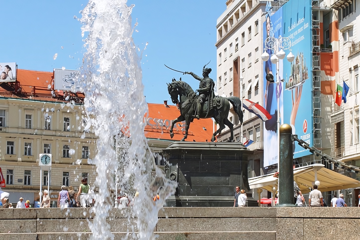 The fountain in Trg Bana Jelacica