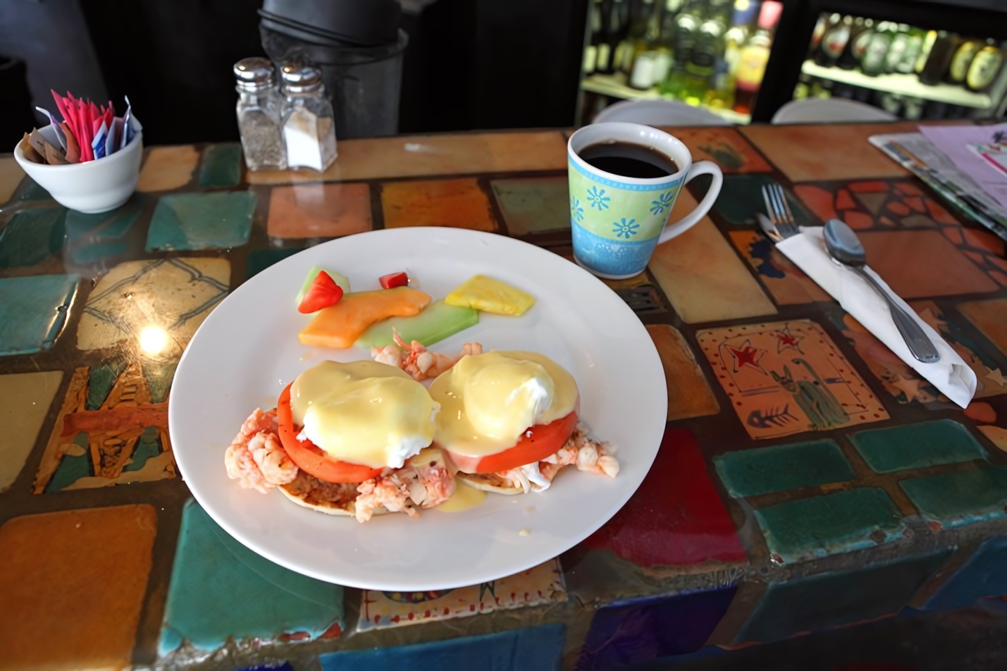 Lobster Bbedict at Blue Heaven, Key West