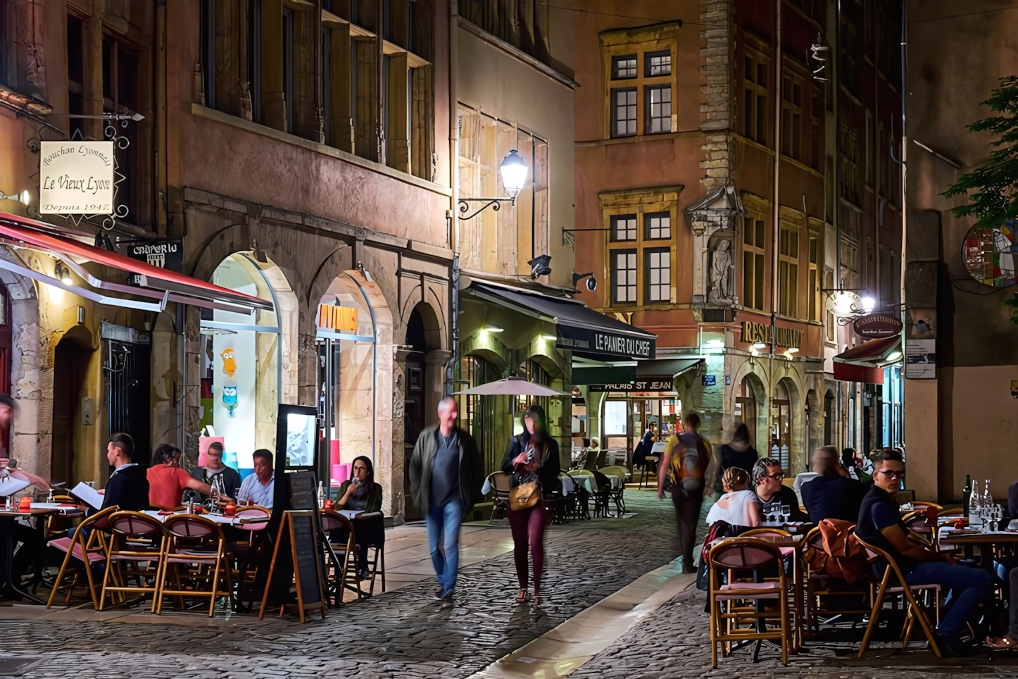 Lyon at night