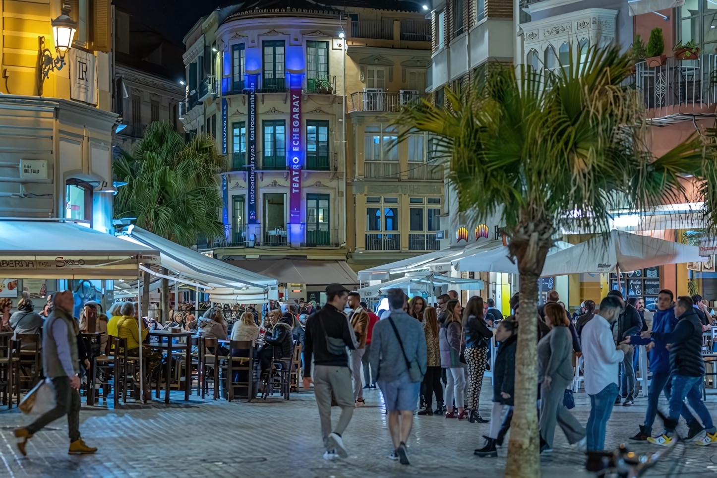 Malaga at night