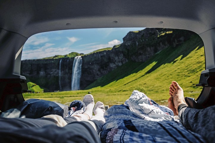 Sleeping in the campervan in New Zealand