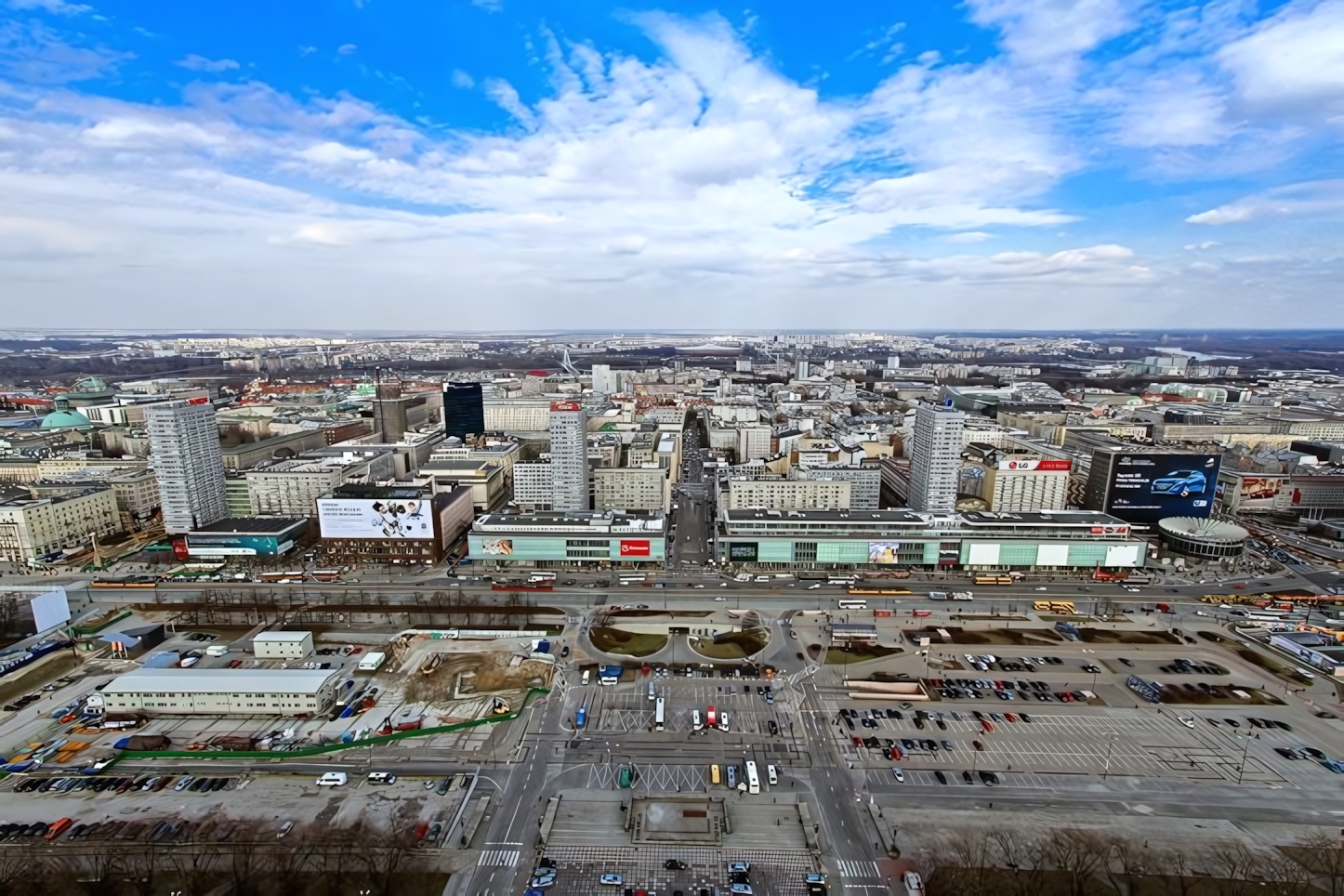 The view from the Palace of Culture and Science