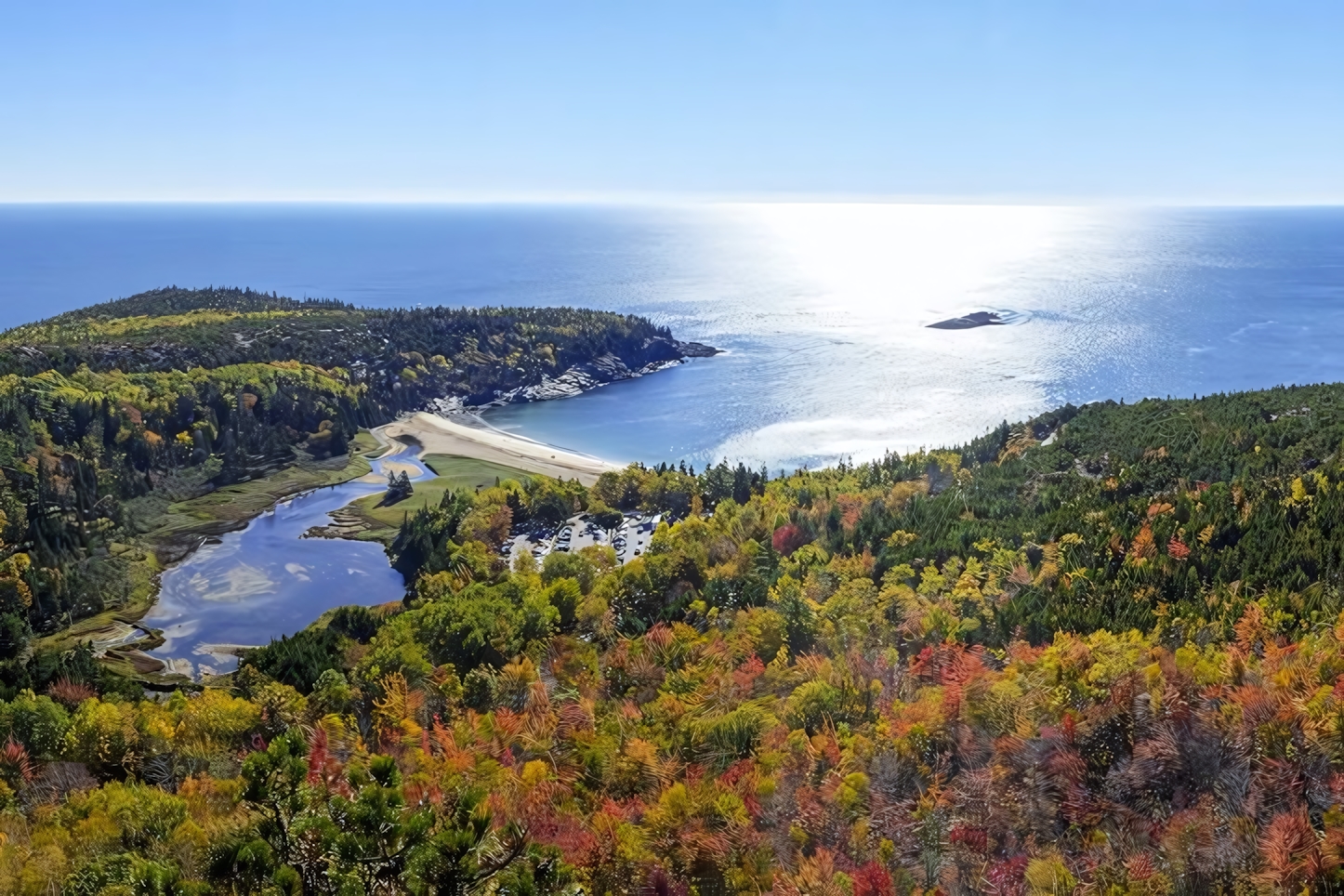 View of Sand Beach from Beehive Hike