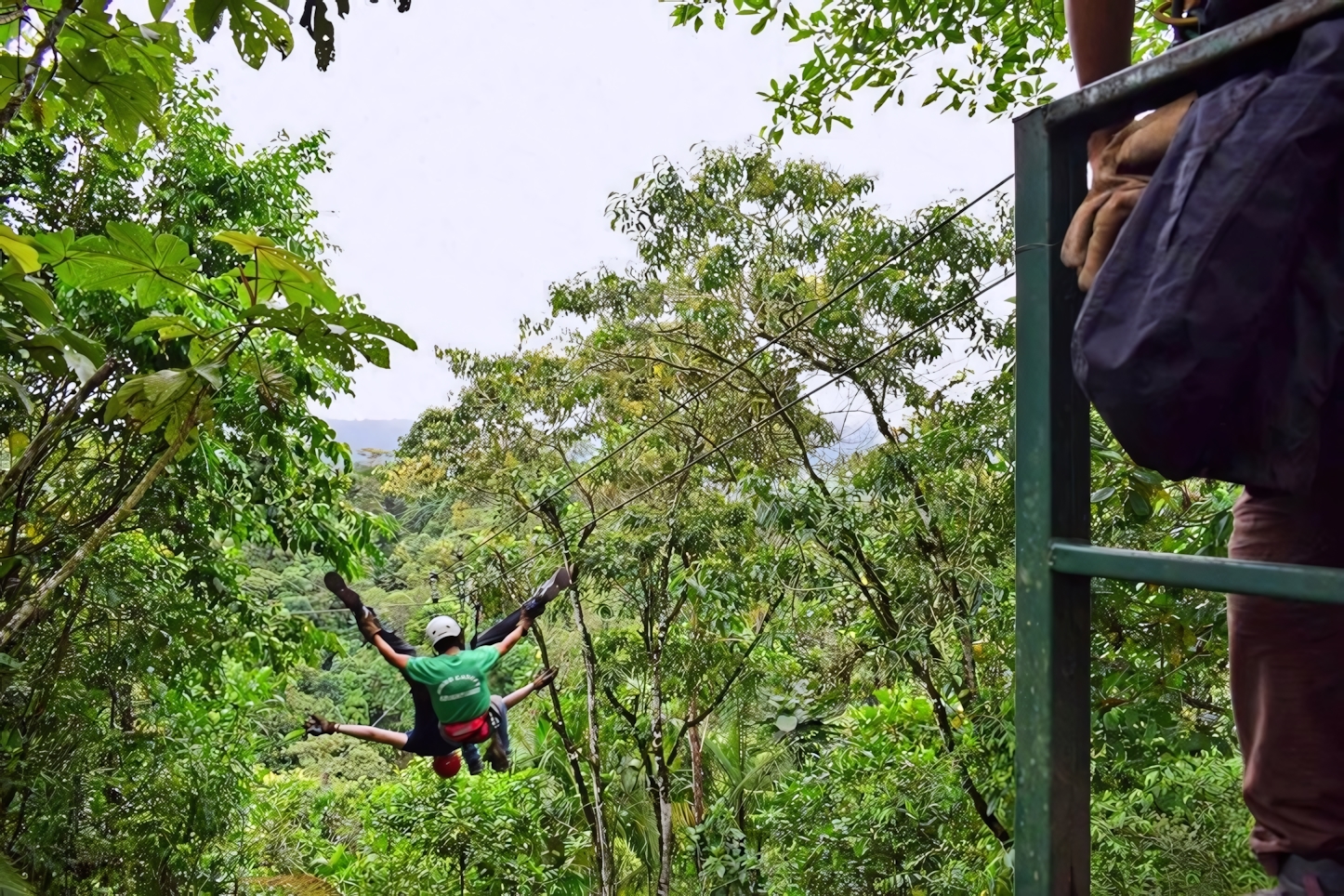 Zip-lining in Mindo