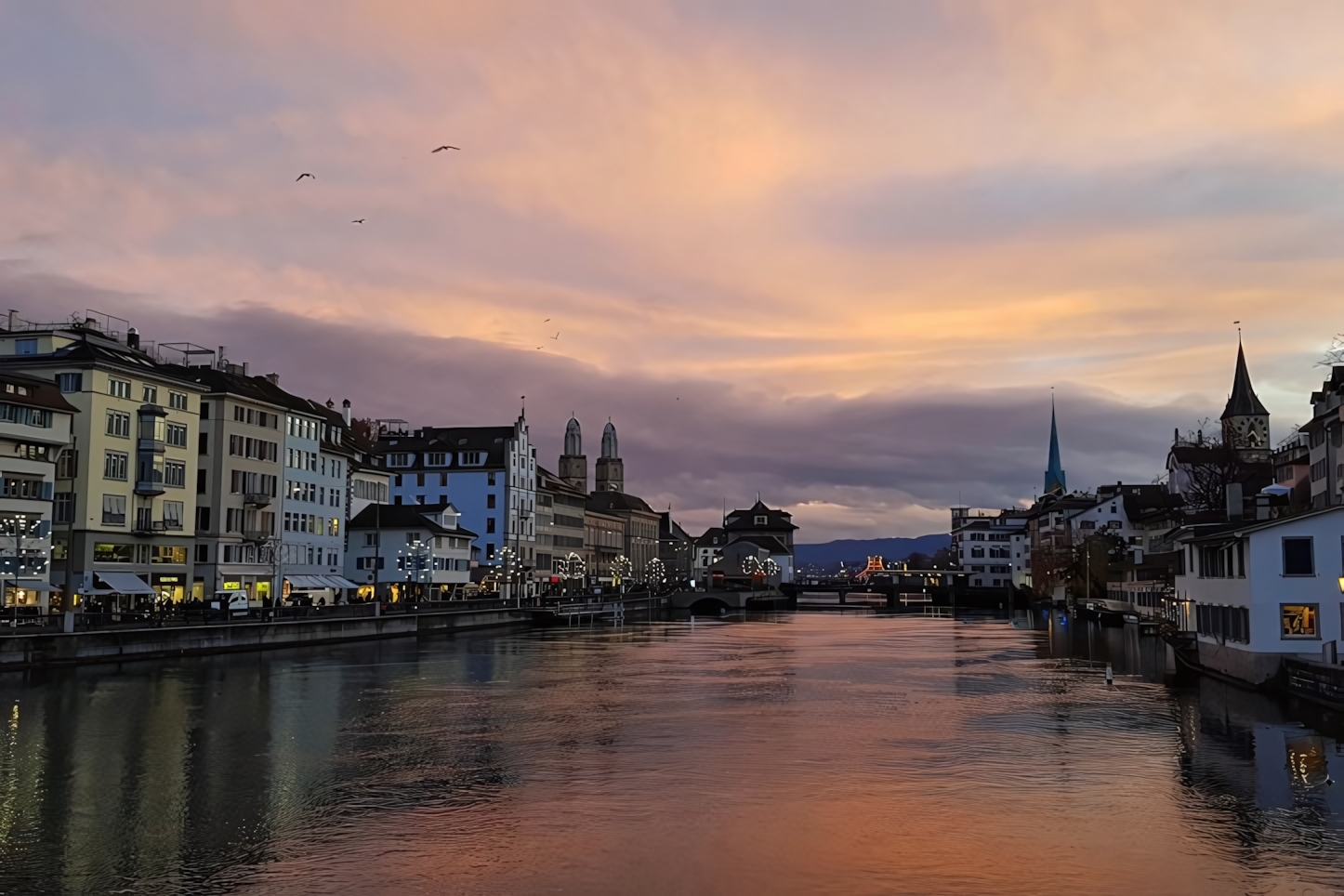 Zurich in the evening